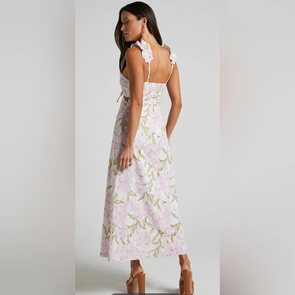 ! AMALIE THE LABEL - EVERLY TIE FRONT MIDI DRESS IN ISIA FLORAL - Picture 3 of 7